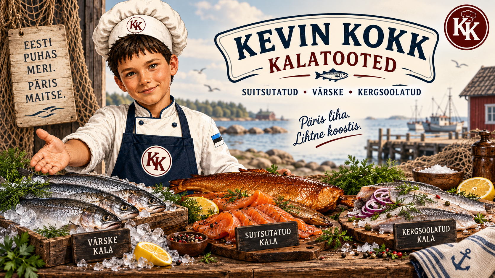 Kevin Kokk kalatoodete sari — suitsutatud, värske ja kergsoolatud kala